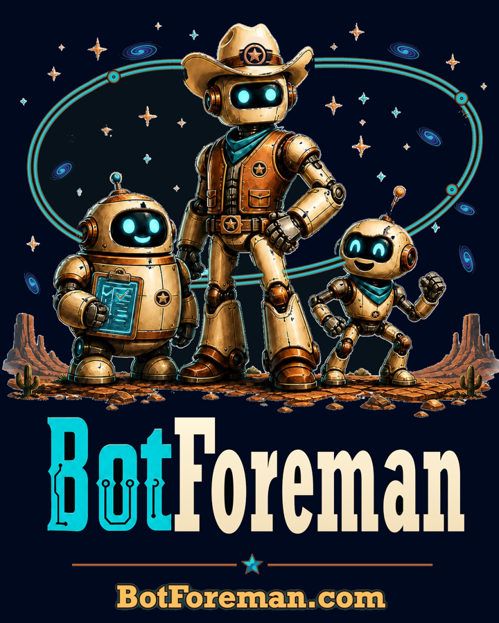 The BotForeman crew: three robots in the desert